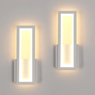 Imagen del producto de Osairous, aplique de pared LED, diseño moderno, 2 unidades, 16W, 1800 lúmenes, 3000K, blanco – blanco cálido 3000K