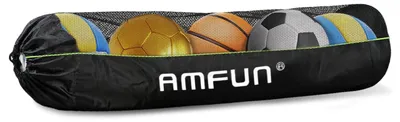 Productafbeelding van Ballennet basketbalnet - Zwart en wit - 122 x 38 cm - Voor 5 ballen - Voor sport en buiten