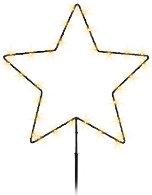 Produktbild von 3.11 Gartenstecker STERN mit 30 Gold LED - 70 x 30 cm - In- / Outdoor und Batterie betrieben mit Timer