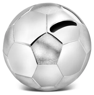 Produktbild von Silbernes Sparschwein für ein Kind, elegant, als Geschenk, Fußball | Größe: 85x78 mm | Artikelnummer: ZVA6007260