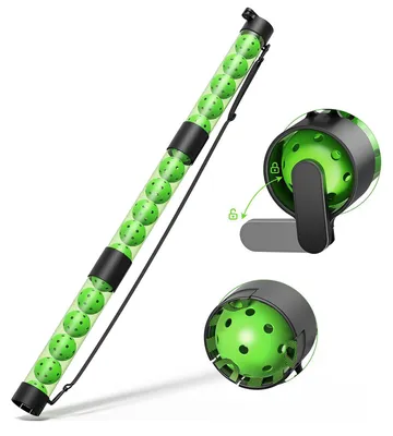 Produktbild von Pickleball Ball Retriever für Training, großer Ballsammler für 17 Pickleball Bälle, schneller Ballaufheber ohne Bücken, Sport Zubehör für Erwachsene und Kinder