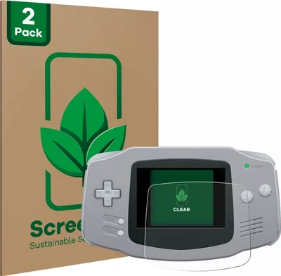 Produktbild von 2x ScreenLeaf Schutzfolie für Nintendo Gameboy Advance GBA nachhaltiger Displayschutz Display Schutz Folie Klar Transparent