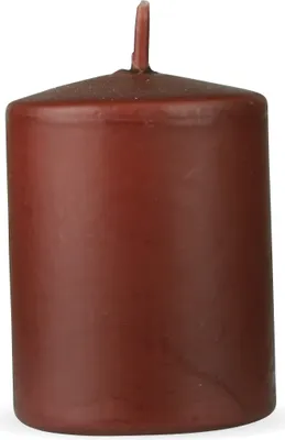 Produktbild von HS Candle Stumpenkerzen "Braun", Größe Ø7 x 8 cm, Wachskerzen lange Brenndauer bis zu 20 Std. - unparfümierte Säulenkerzen - viele Farben/Größen
