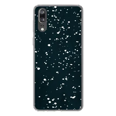 Produktbild von MuchoWow® Handyhülle Schutzhülle Hülle für Huawei P20 Polka dots - Schwarz - Weiß Silikon Softcase Handy Hülle - Hardcover