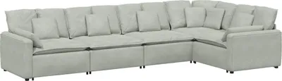 Produktbild von vidaXL Modulares Sofa mit Kissen Samt Hellgrau