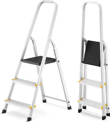 Zdjęcie produktu dla Drabina aluminiowa domowa jednostronna profesjonalna HIGHER 3 stopnie 150 kg PRO EN-131