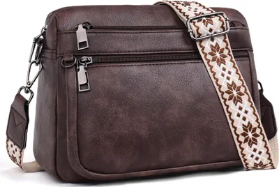 Immagine prodotto di Borsa a tracolla da donna in pelle media con tracolla larga e morbida