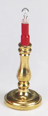 Produktbild von Kerzenständer mit 3,5V. Glühbirnchen. Für 1:12 Puppenhaus 4 cm hoch.