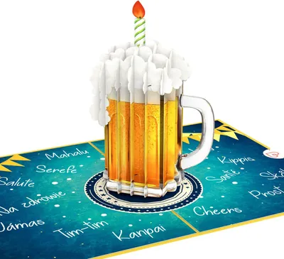 Produktbild von papercrush® Pop Up Karte Happy Beerthday - Lustige 3D Geburtstagskarte mit Bierkrug für Männer