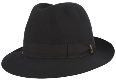 Borsalino edler Trilby Marengo aus Haarfilz mit Ripsband in blau