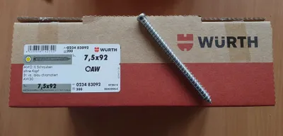 Produktbild von Art. 023483092 Würth AMO III Schrauben 7,5x92 ohne Kopf AW 30 Fenstermontage, 200 Stück