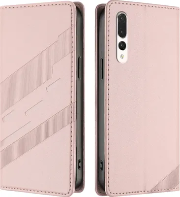Produktbild von Hülle für Huawei P20 Pro, Kunstleder Brieftaschen Handyhülle mit Kartenfach und Standfunktion Pink