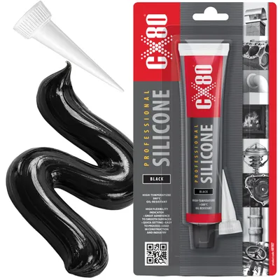 Produktbild von Professionelles schwarzes Silikon 80 ml + Applikator - CX-60107