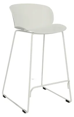 Zdjęcie produktu dla Hoker krzesło barowe stołek z oparciem 66 cm biały do kuchni loft