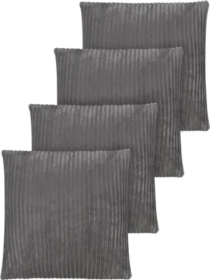 Produktbild von Aspero 4er Set Kissenbezüge aus Streifen-Flanell 45x45 cm