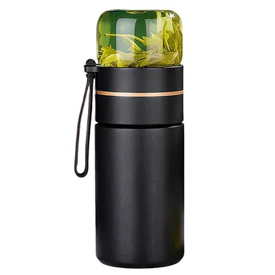 Produktbild von Teekanne aus Glas mit Teesieb,Tragbarer Teefilter für losen Tee, Teetasse mit Teesieb und Deckel, Teebecher mit Teesieb für unterwegs