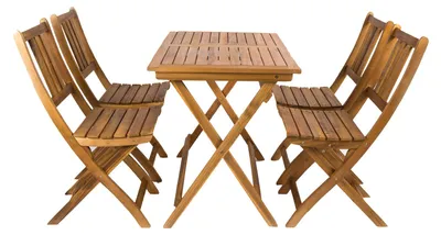 Produktbild von Möbelretoure Balkonmöbel Set 5tlg Akazie Klapptisch 80 x 60 cm SKARA/BLOOM