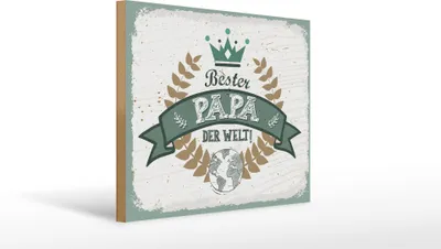 Produktbild von Holzschild Bester Papa der Welt, 40 x 30 cm, Holzschilder