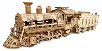 Produktbild von 3D-Puzzle aus Holz –  Dampflokomotive