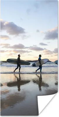 Produktbild von MuchoWow® Poster Surfer am Strand 75x150 cm - Dekoration für die Wände