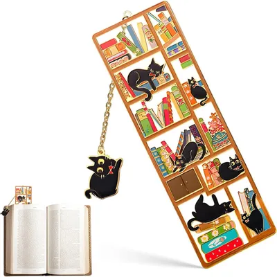Produktbild von Lesezeichen Metall, Katzenanhänger, Leseratten