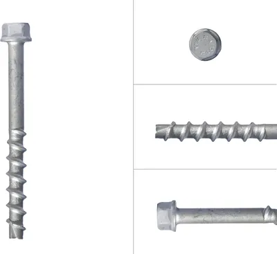 Immagine prodotto di Viti per calcestruzzo zincate M10 x 60 mm a testa esagonale SW15 - confezione da 50 pezzi