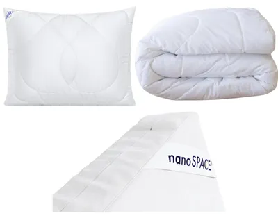 Zdjęcie produktu dla Całoroczny zestaw antyroztoczowy w komplecie: poduszka + koc całoroczny + pokrowiec na materac (70x90 cm, 140x200 cm, 90x200x20 cm)