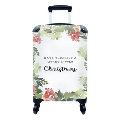 Produktbild von MuchoWow® Koffer Handgepäck Trolley Rollkoffer Kleine Reisekoffer mit 4 Rollen - Weihnachten - Zitat - Aquarell - Cabin Size < 55x40x23 cm & 55x40x20 cm - Fotokoffer - Kabinenkoffer - Boardgepäck - Reise-Box - Reisekoffer - Reisegepäck - Koffer mit Bild - Trolley für Kinder