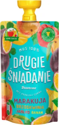 Zdjęcie produktu dla Drugie Śniadanie Mus jabłko-brzoskwnia-banan-marakuja 100g
