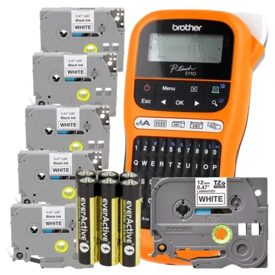 Produktbild von Brother Beschriftungsgerät PT-E110 mit Schriftband 5 Stk. TZe-231