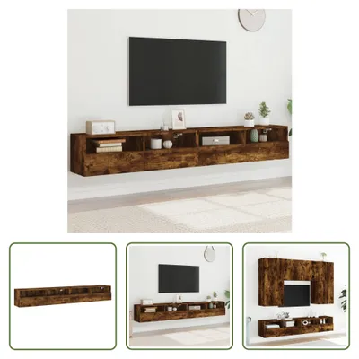 Produktbild von The Living Store TV-Wandschränke 2 Stk. Räuchereiche 100x30x30 cm Holzwerkstoff