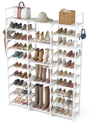 Image de Étagère à chaussures en métal à 10 niveaux pour jusqu'à 62 paires de chaussures