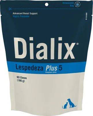 Productafbeelding van DIALIX® Lespedeza Plus 5 – Nierensupplement in kauwtabletten met calciumcarbonaat