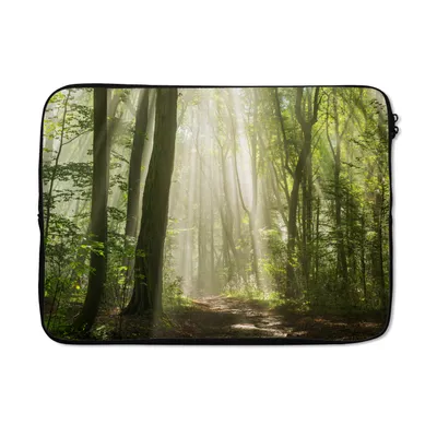 Produktbild von MuchoWow® Laptop Hülle 14 ZollWald - Licht - Natur - Landschaft Laptoptasche - Laptoptasche - Stoßsicher - Schutzhaube