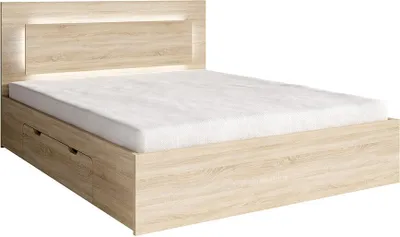 Immagine prodotto di Letto NOFI 160 x 200 cm con doghe e 2 cassetti portaoggetti - colore rovere sonoma