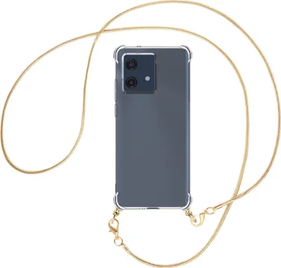 Produktbild von Handykette Backcover-Schutzhülle mit Band (Metall goldfarben) für Motorola Edge 40 Neo (XT2307-1, 6.55'') - goldfarbene Snake-Kette