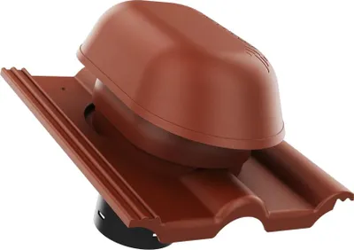 Produktbild von KRONO-PLAST Sanitär-Entlüftungskamin Dachziegel 150 für Betondachziegel Brass Frankfurter, Benders Mecklenburger, ProDach - Doppelrömer Dachziegel (Kastanien braun)