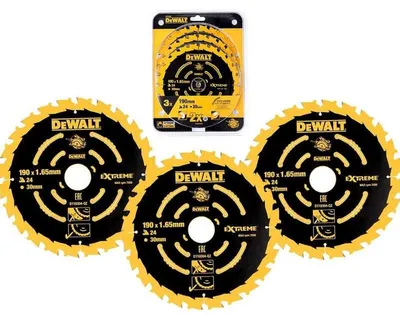 Image de Lots de 3 Lames Ø 190mm DEWALT DT10399-QZ EXTREME pour scie circulaire