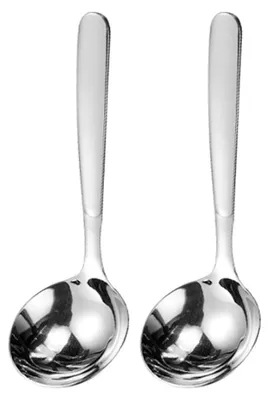 Produktbild von 2-teiliges kleines Soßenlöffel-Set aus Edelstahl, Löffelbesteck, hochglanzpoliertes Löffelset