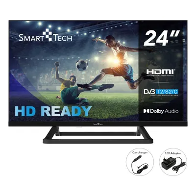 Obrázok produktu pre Smart-Tech 24HN01V3CA, 61 cm (24"), 1366 x 768 px, HD, DLED, DVB-C, DVB-S, DVB-S2, DVB-T, DVB-T2, Čierna