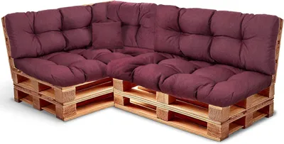 Produktbild von Best Wool rückenlehne für palettenkissen set, wetterfestes europaletten polster mit Polyurethanflockfüllung – lila 2×120x40, 2×120x80, 60x40, 40x40 cm