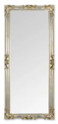 Produktbild von MO.WA Wandspiegel Spiegel klassisch Barock 62x142 Blattsilber Antik Ganzkörperspiegel Holzrahmen Bodenspiegel Flurspiegel Garderobespiegel Antike Spie