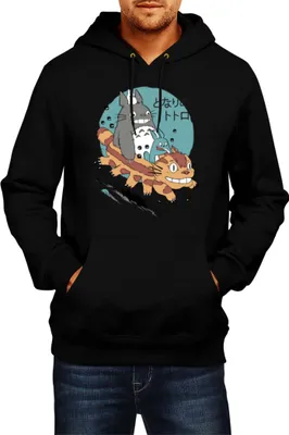 Obrázok produktu pre Pánska Mikina S Kapucňou Japan Anime Manga My Neighbor Totoro 01, Man 2XL / čierna