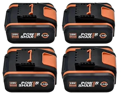 Obrázok produktu pre Náhradné batérie, kapacita 8000 mAh, kompatibilné s modelom WA3551 a ďalšími, 20 V, 8,0 Ah x 4