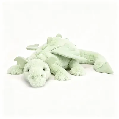 Produktbild von Minicee Plüsch Drachenkissen – 50 cm Kawaii Deko & Kuschelkissen Grün