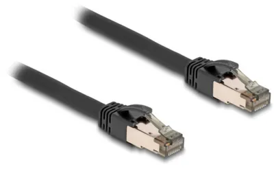 Productafbeelding van Delock - Netwerkkabel - RJ-45 (M) naar RJ-45 (M) - 10 meter - 7,3 mm - U/FTP - CAT 6a - zonder haak - zwart