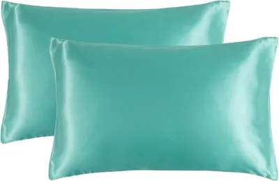 Produktbild von Satin Kissenbezug für Haar und Haut, 2er Pack, Kissenbezüge - Satin Kissenbezüge mit Umschlagverschluss, dunkelgrau