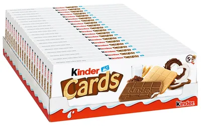 Obrázek produktu pro Kinder Cards oplatková specialita s kakaovým krémem 128g balení po 20 kusech