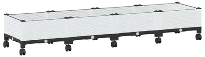 Obrázek produktu pro vidaXL Zahradní květináč na kolečkách, bílý, 160 x 40 x 33 cm, PP