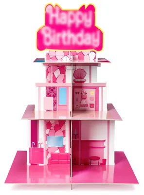 Productafbeelding van Cupcake-standaard - 3-laags, van karton - Voor het presenteren van gebak - Roze waterverfdesign